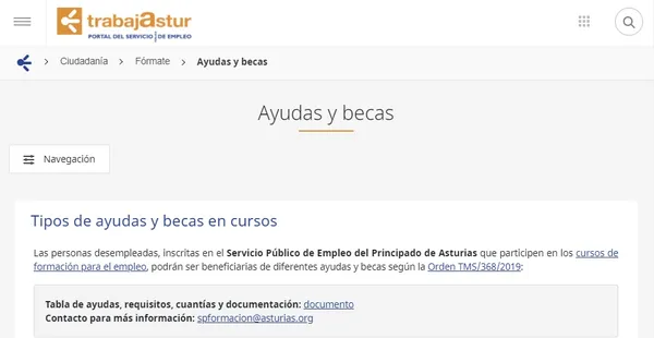 Busca cursos y formaciones en Asturias a través de la plataforma web Trabajastur