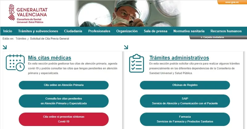 Realiza la solicitud de cita en los centros de salud de la comunidad valenciana online.