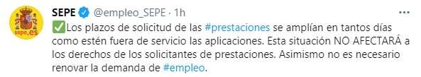 Plazos de solicitud del SEPE ampliados por ataque informático
