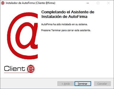 Finalización de la Instalación de Autofirma del PAE